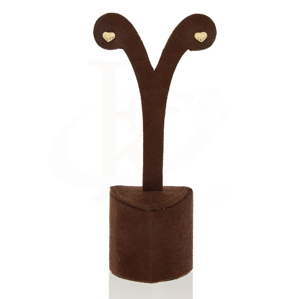 Gold Heart Shaped Stud Earrings 18Kt - Fkjern18K5250