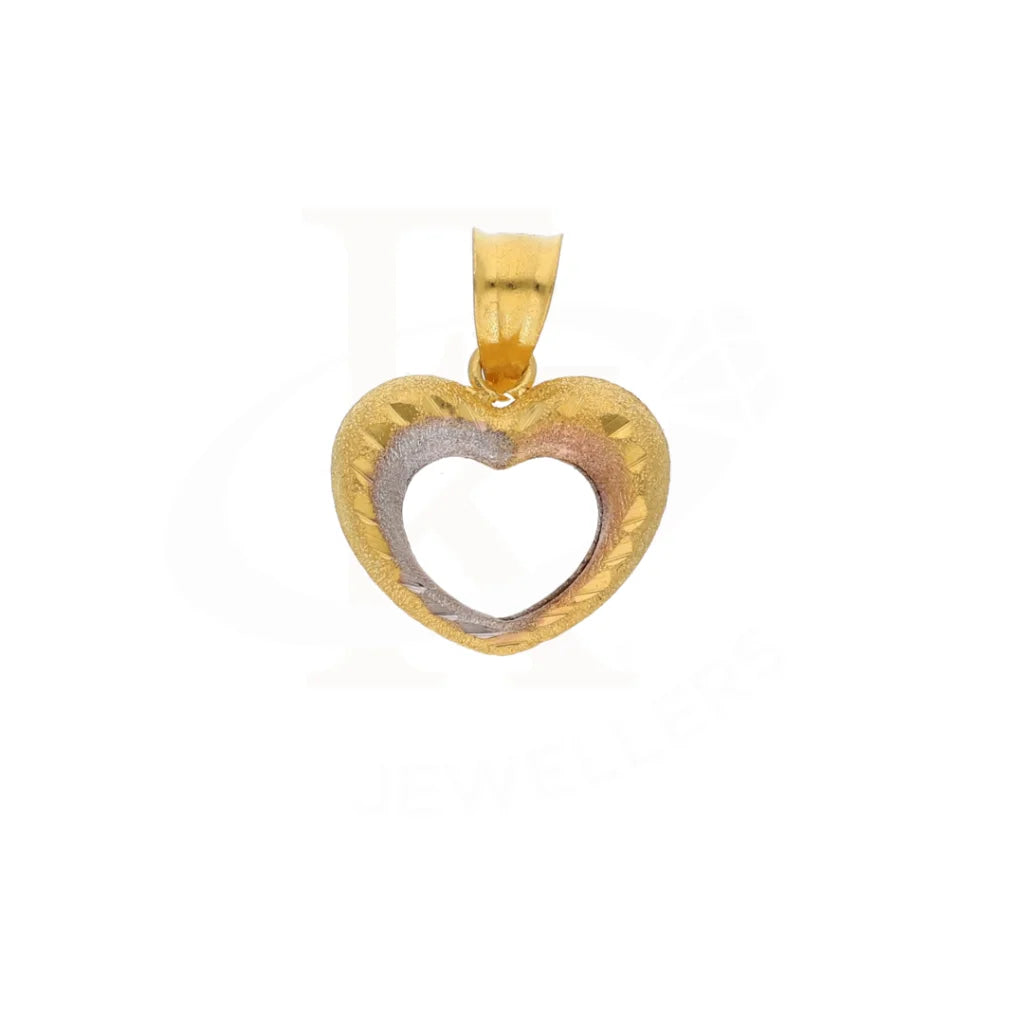 Gold Hollow Heart Shaped Pendant 21Kt - Fkjpnd21Km8528 Pendants
