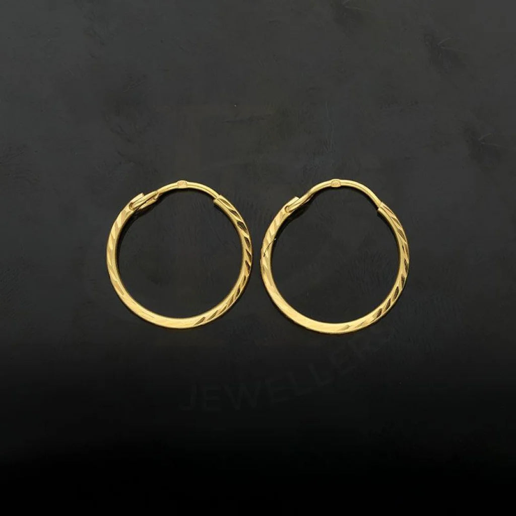 Gold Hoop Earrings 18Kt - Fkjern1412