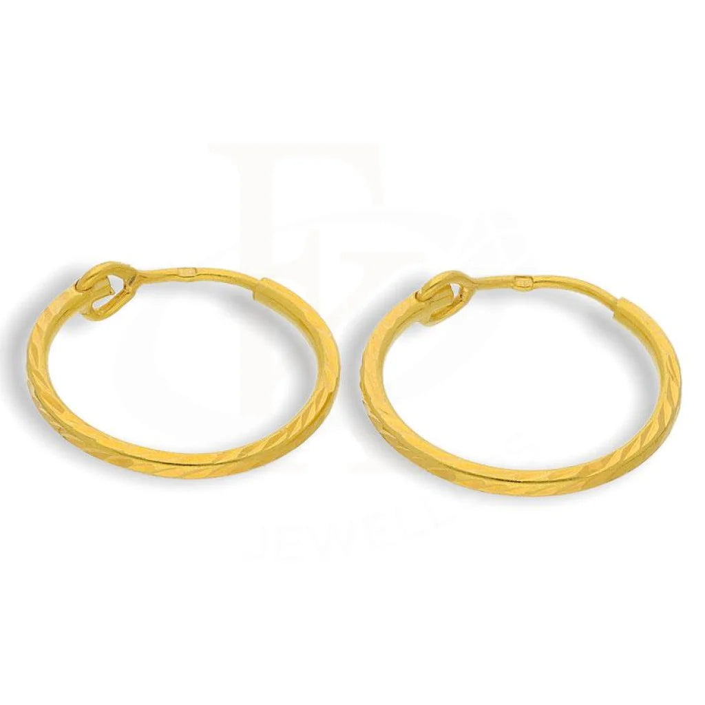 Gold Hoop Earrings 18Kt - Fkjern1412
