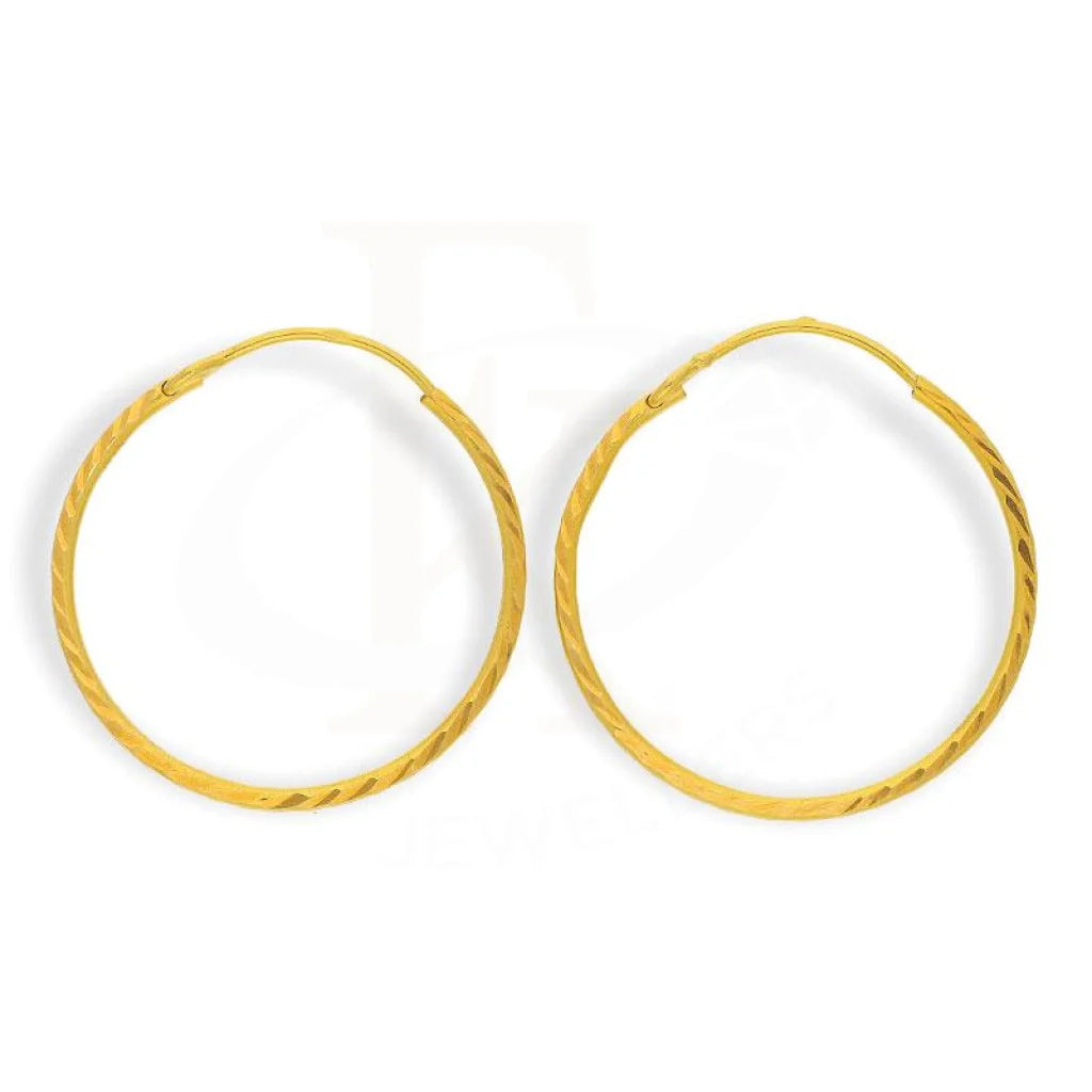 Gold Hoop Earrings 18Kt - Fkjern1414