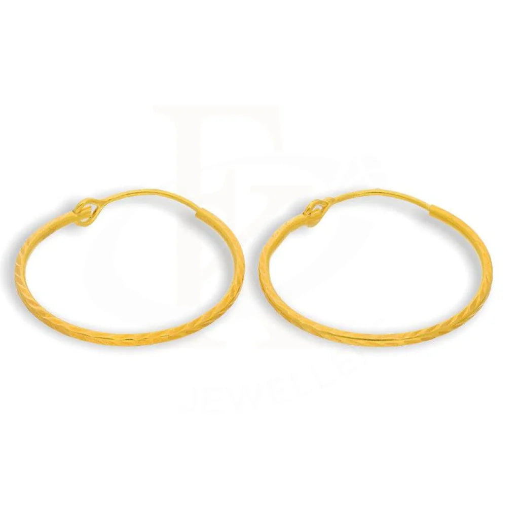 Gold Hoop Earrings 18Kt - Fkjern1414