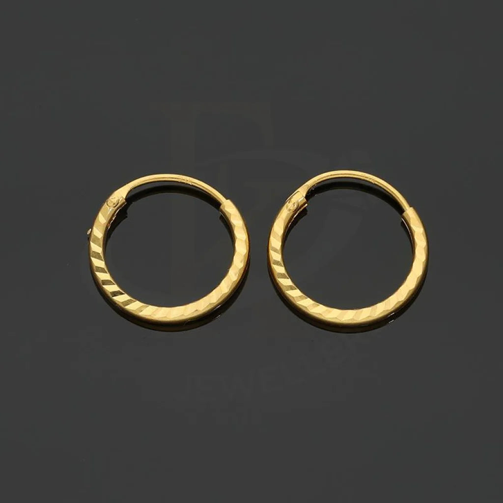 Gold Hoop Earrings 21Kt - Fkjern21K2430
