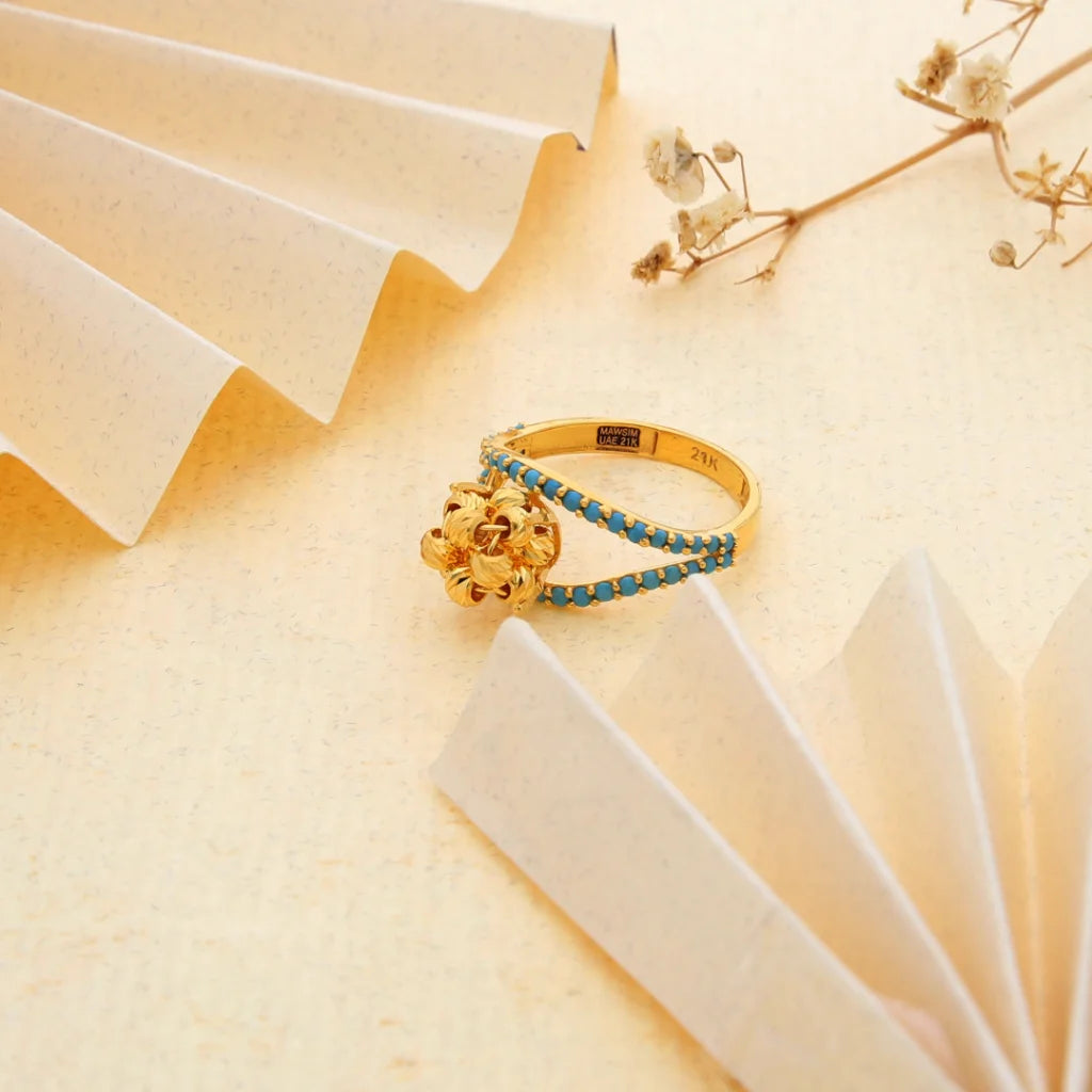 Beautiful Gold luxury Knot Ring 21KT from FKJewellers FKJRN21KM8498 FK Jewellers