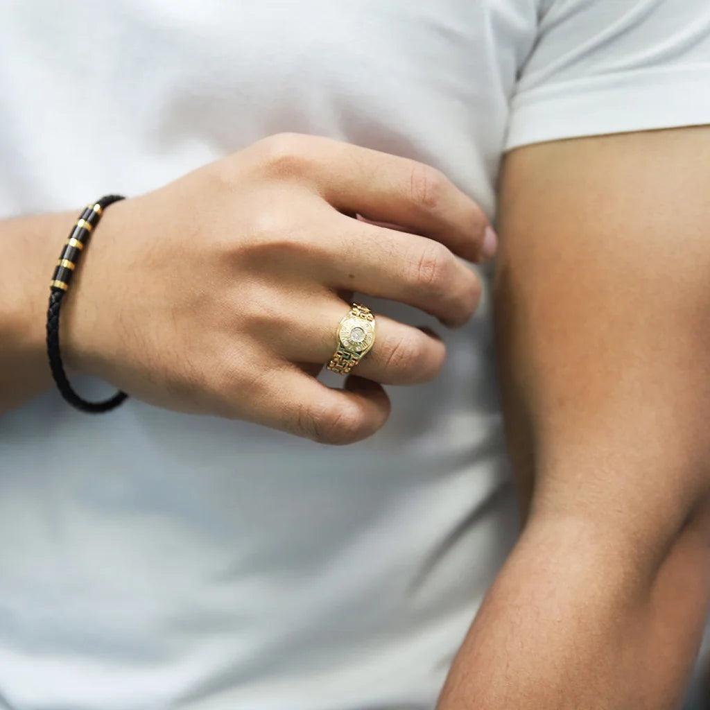 Gold Movable Watch Strap Men s Ring 18KT from FKJewellers