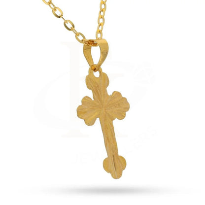 Gold Necklace (Chain With Cross Pendant) 18Kt - Fkjnkl1197 Necklaces