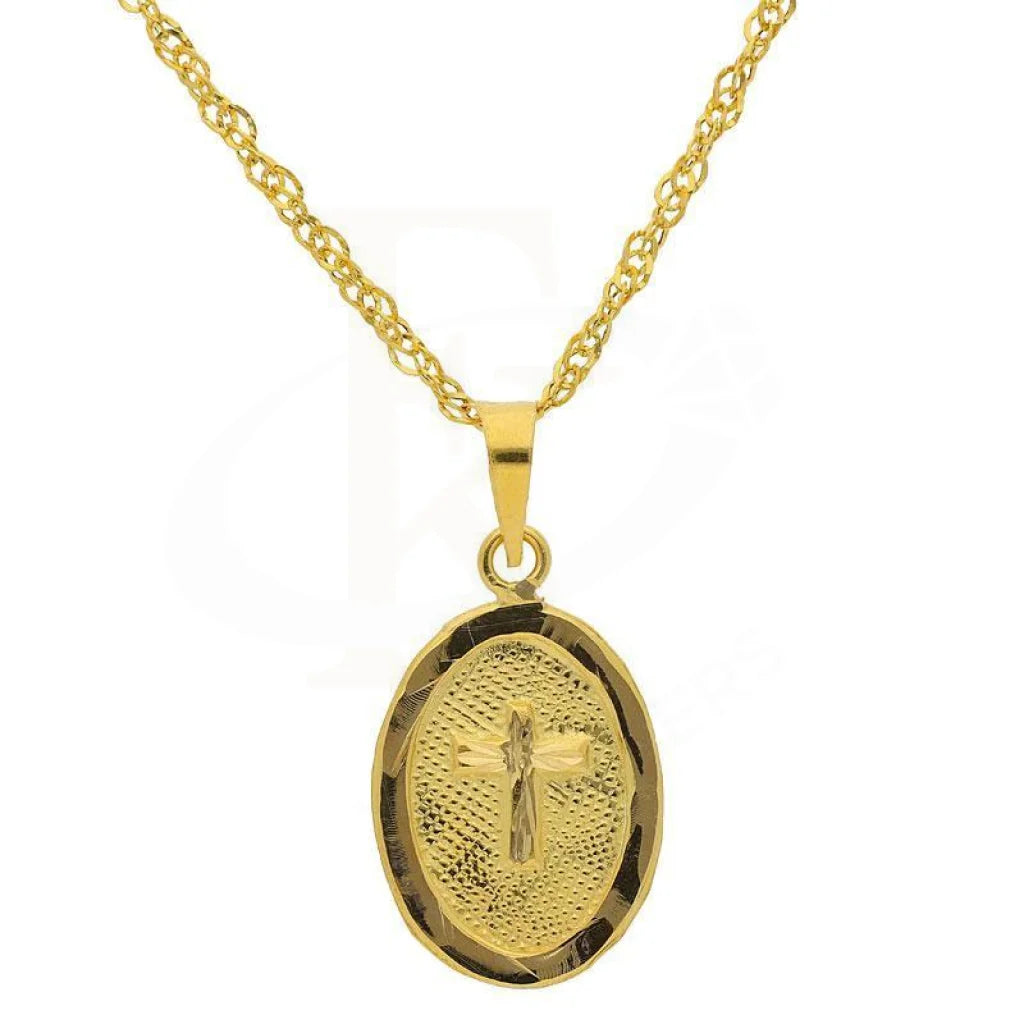 Gold Necklace (Chain With Cross Pendant) 18Kt - Fkjnkl1198 Necklaces