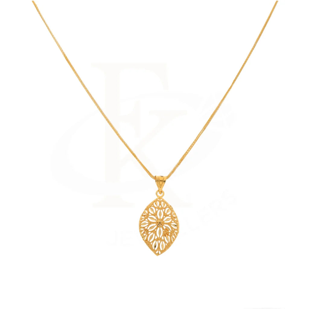 Gold Necklace (Chain With Eye Shaped Pendant) 21Kt - Fkjnkl21Km8390 Necklaces
