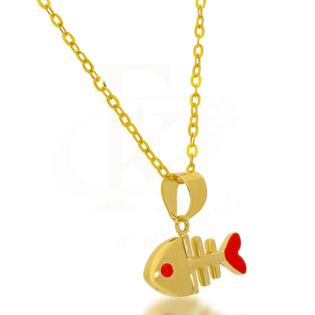 Gold Necklace (Chain With Fishbone Pendant) 18Kt - Fkjnkl18K2029 Necklaces