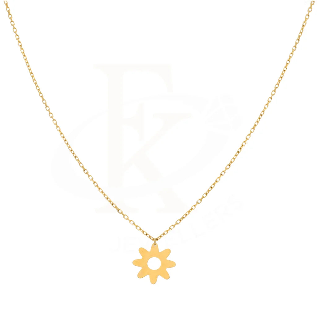 Gold Necklace (Chain With Flower Pendant) 21Kt - Fkjnkl21Km8698 Necklaces