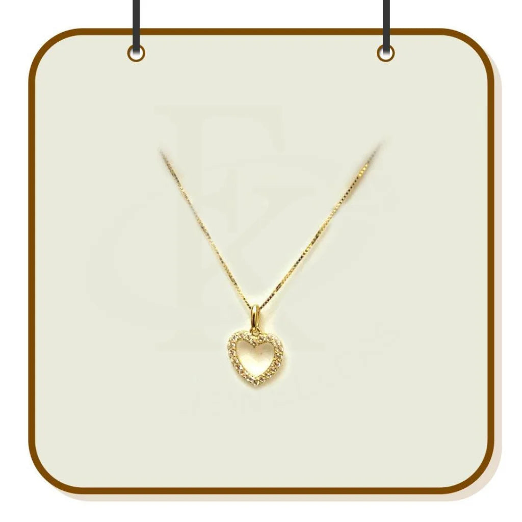 Gold Necklace (Chain With Heart Pendant) 18Kt - Fkjnkl1195 Necklaces