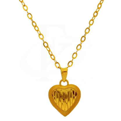 Gold Necklace (Chain With Heart Pendant) 18Kt - Fkjnkl1196 Necklaces
