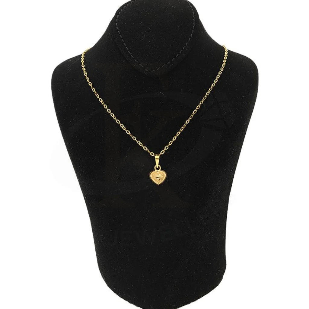 Gold Necklace (Chain With Heart Pendant) 18Kt - Fkjnkl1215 Necklaces