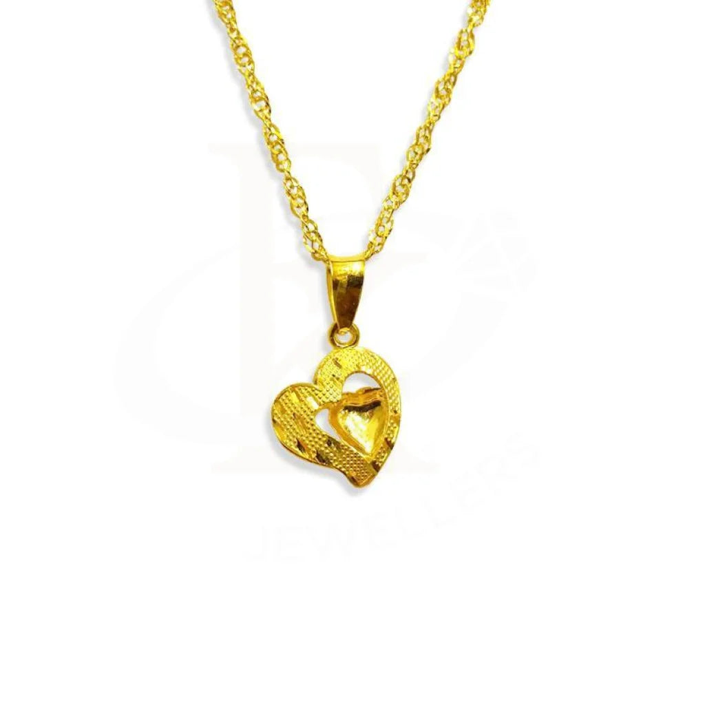 Gold Necklace (Chain With Heart Pendant) 18Kt - Fkjnkl1220 Necklaces