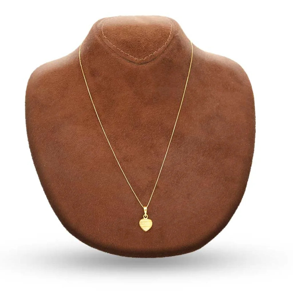 Gold Necklace (Chain With Heart Pendant) 18Kt - Fkjnkl1726 Necklaces
