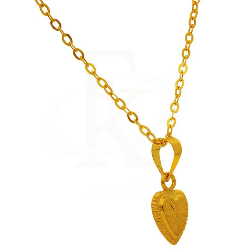 Gold Necklace (Chain With Heart Pendant) 18Kt - Fkjnkl1727 Necklaces