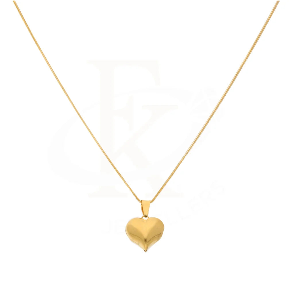 Gold Necklace (Chain With Heart Shaped Pendant) 21Kt - Fkjnkl21Km8525 Necklaces