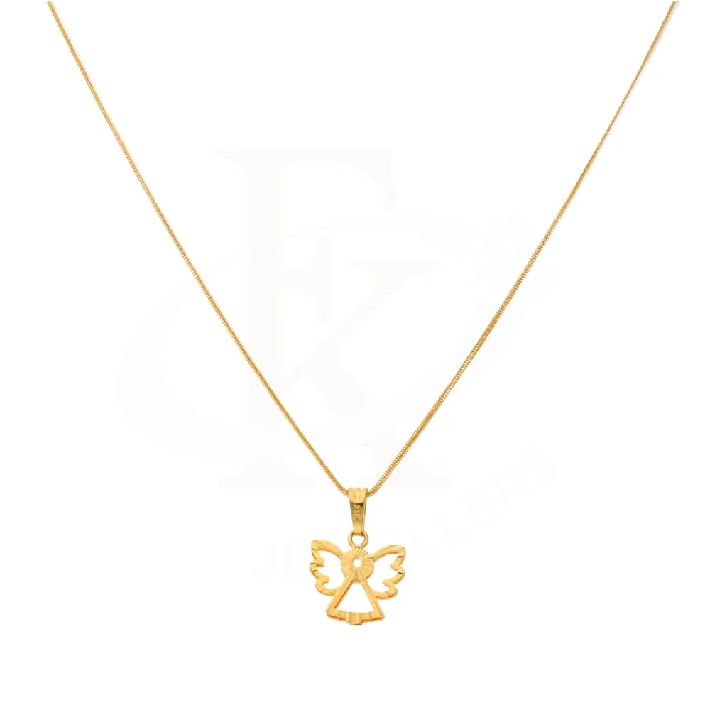 Gold Necklace (Chain With Hollow Angel Pendant) 21Kt - Fkjnkl21Km8529 Necklaces