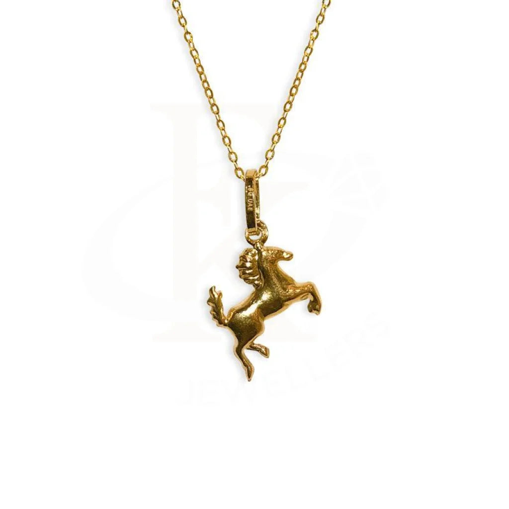 Gold Necklace (Chain With Horse Pendant) 18Kt - Fkjnkl1201 Necklaces