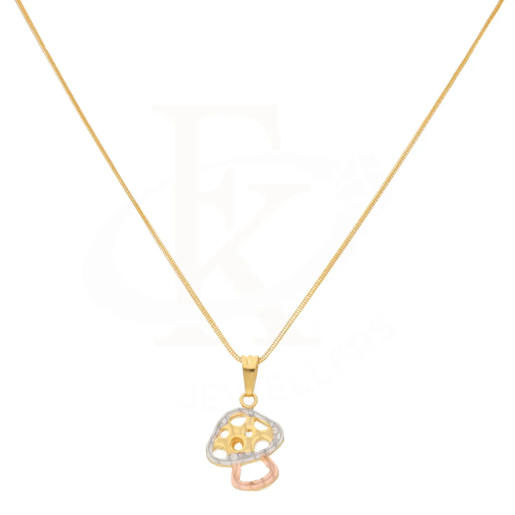 Gold Necklace (Chain With Mashroom Shaped Pendant) 21Kt - Fkjnkl21Km8540 Necklaces