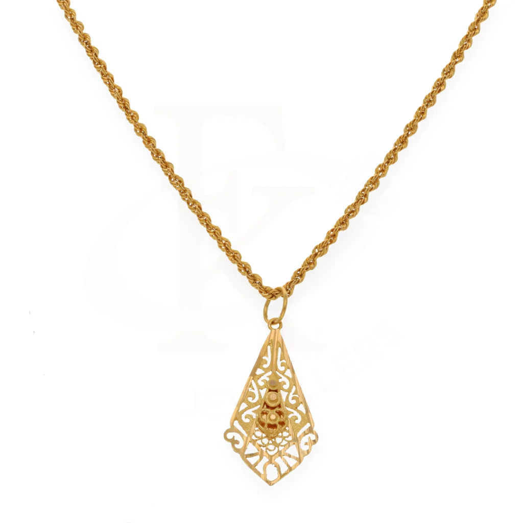Gold Necklace (Chain With Pendant) 21Kt- Fkjnkl21K7684 Necklaces