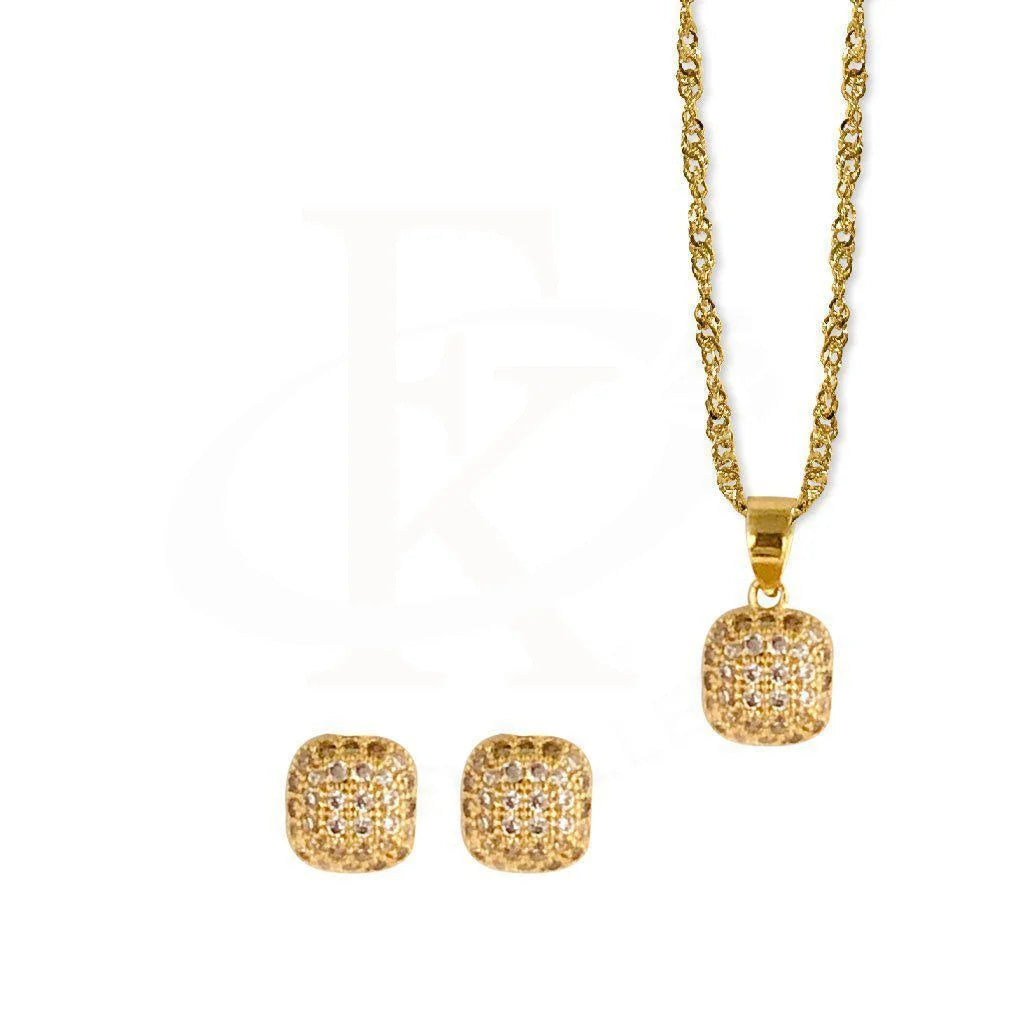Gold Pendant Set (Necklace And Earrings) 22Kt - Fkjnklst1880 Sets