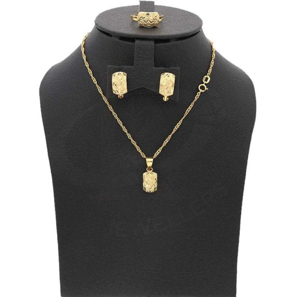 Gold Pendant Set (Necklace Earrings And Ring) 18Kt - Fkjnklst18K2153 Sets