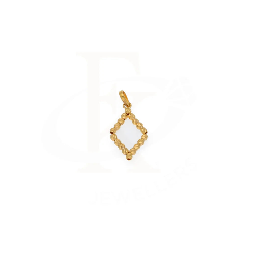 Gold Rectangle Pendant 21Kt - Fkjpnd21Km8207 Pendants