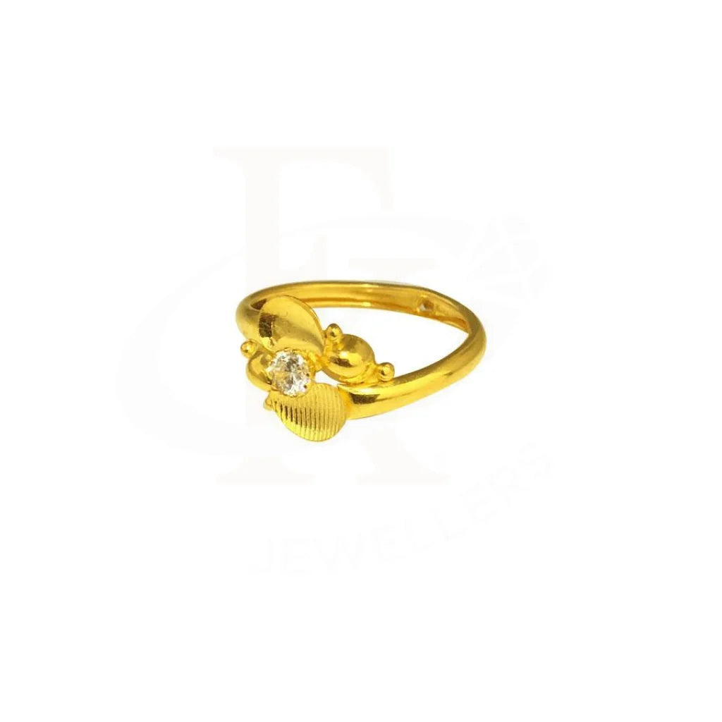 Gold Solitaire Ring 22Kt - Fkjrn1708 Rings