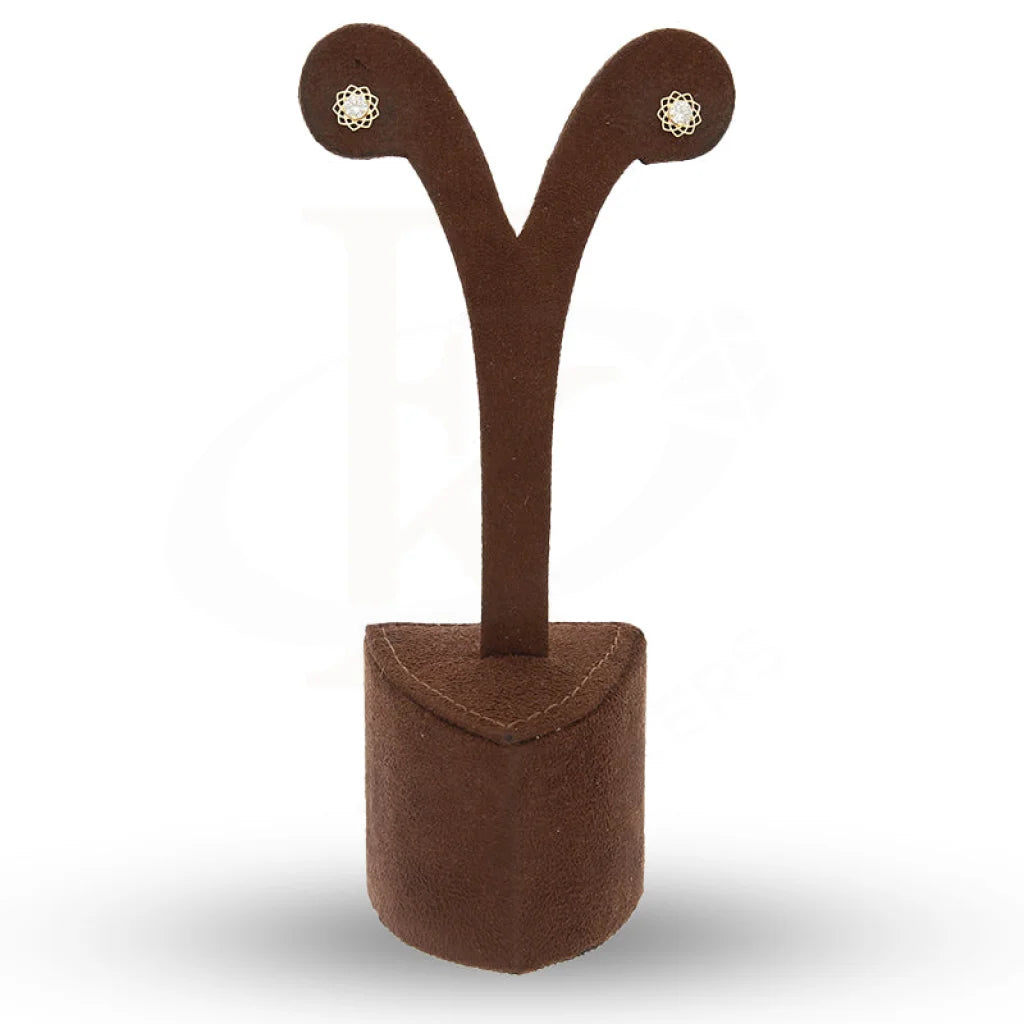 Gold Solitaire Stud Earrings 18Kt - Fkjern18K5569