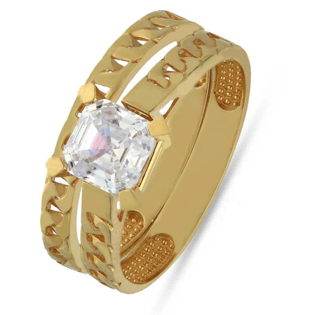 Stylish Gold Solitaire Twin 18KT Ring from FKJewellers
