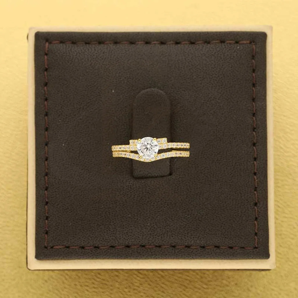 Gold Solitaire Twins Ring 18Kt - Fkjrn18K3440 Rings