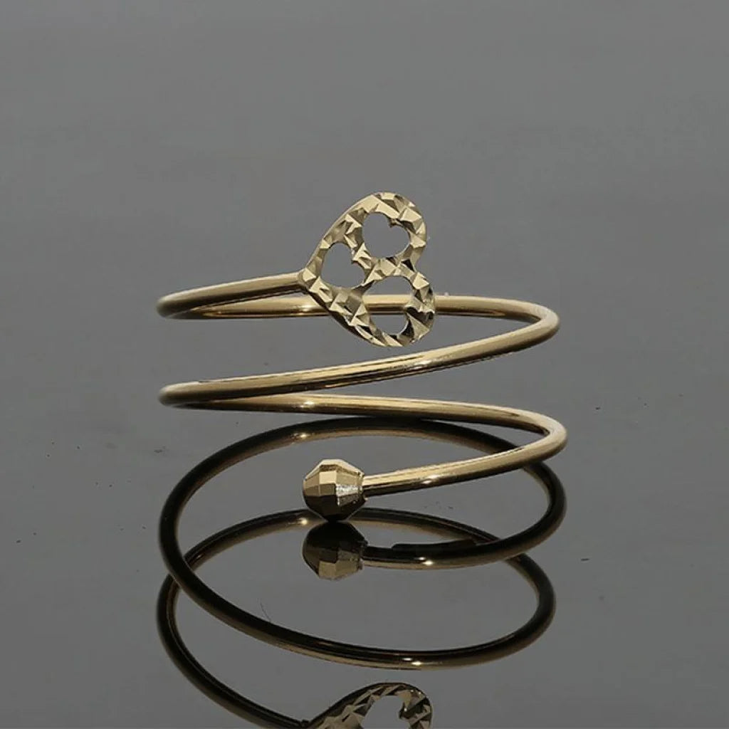 Gold Spiral Ring With Heart In 18Kt - Fkjrn18K2174 Rings