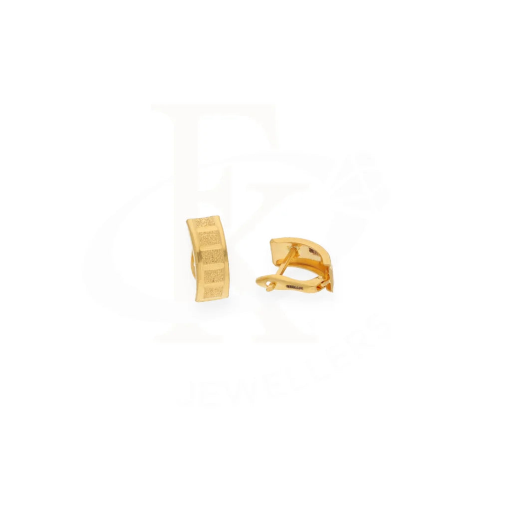 Gold Square Shaped Hoop Earrings 21Kt - Fkjern21Km7966