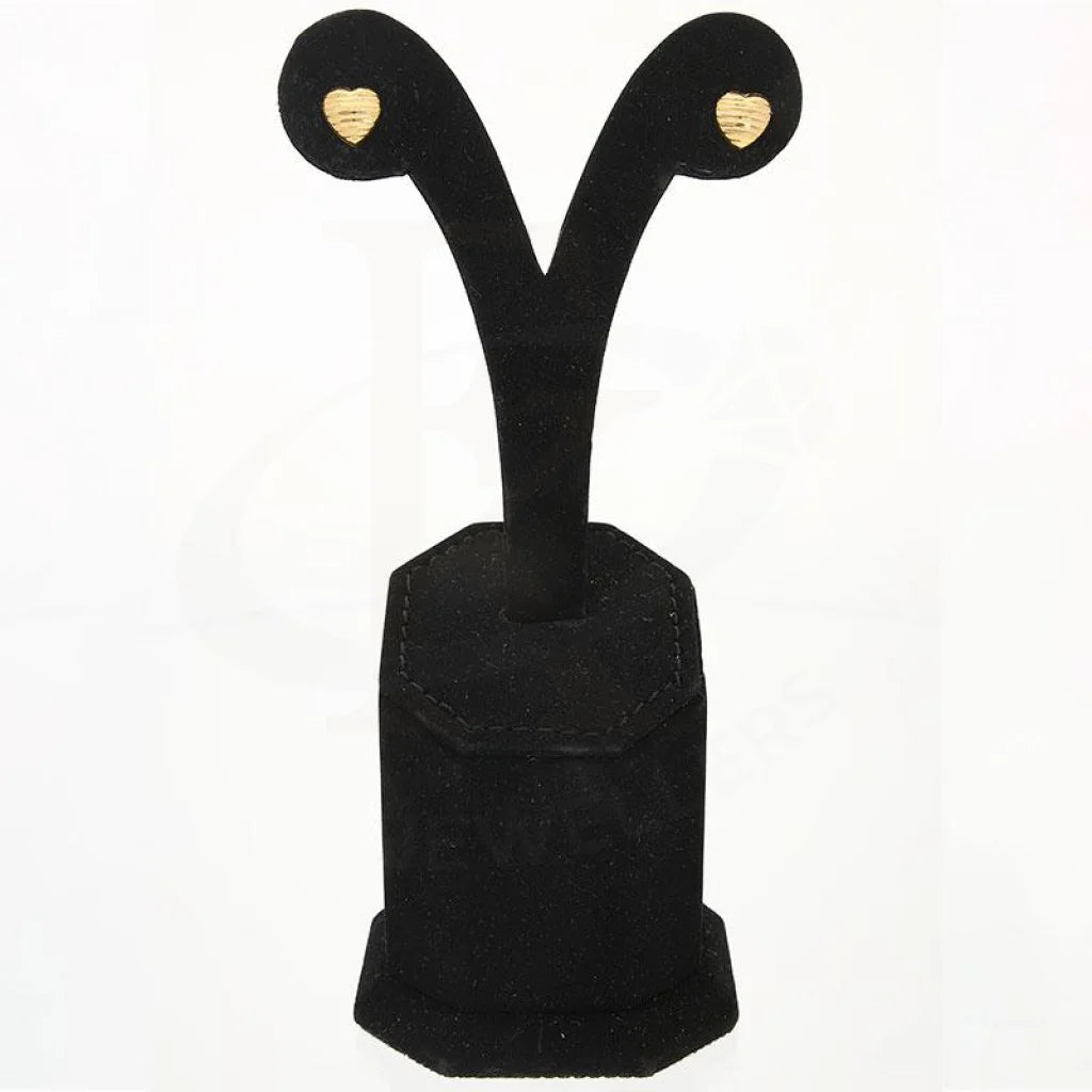 Gold Stud Heart Earrings 18Kt - Fkjern1455