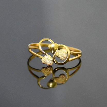 Gold Triplet Heart Ring 18Kt - Fkjrn1309 Rings