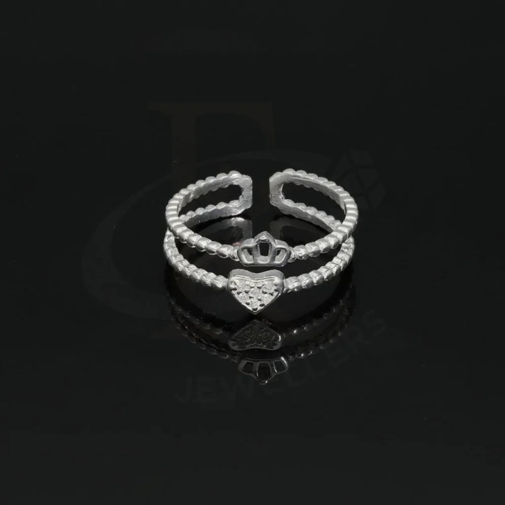 Italian Silver 925 Crown On Heart Ring - Fkjrn2081 Rings