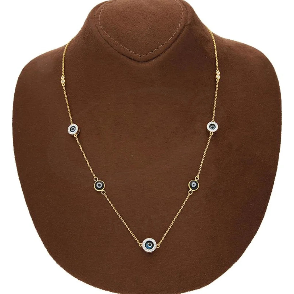 Italian Silver 925 Gold Plated Evil Eye Necklace - Fkjnklsl2650 Necklaces