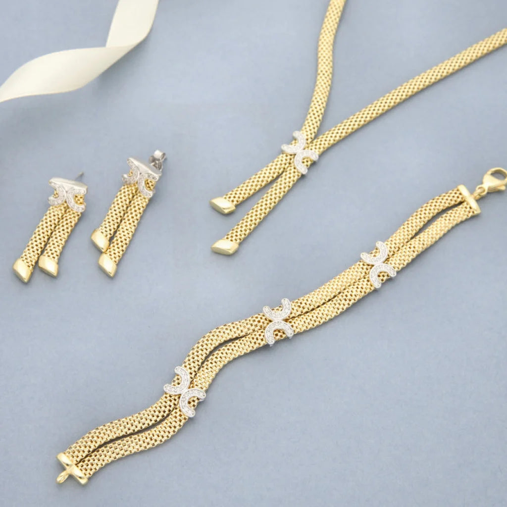 Buy Online Gold Plated 925 Silver Necklace Set in in Kuwait