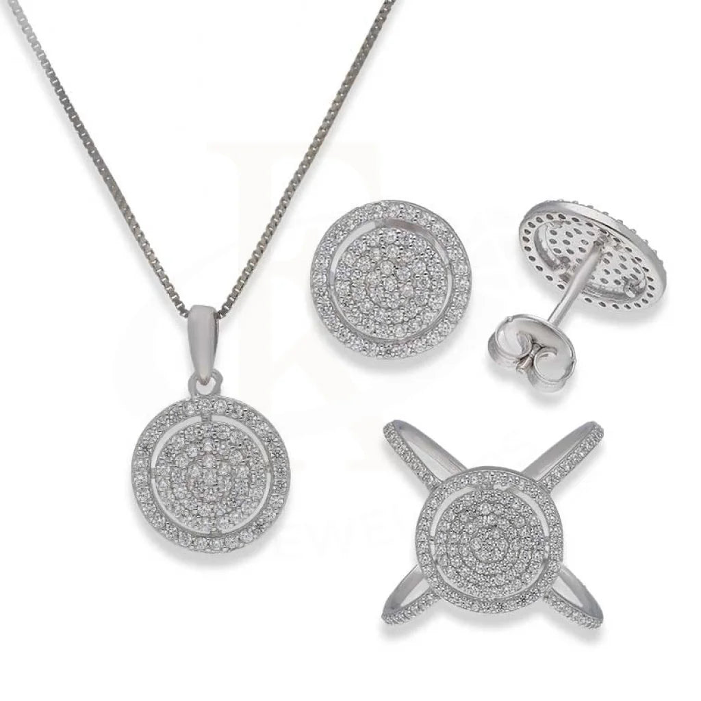 Shop Online Sterling Silver 925 Pendant Set Silver in Kuwait FKJNKLSTSL2377 FK Jewellers