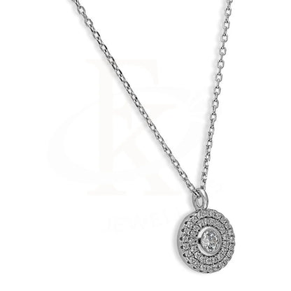 Italian Silver 925 Round Solitaire Necklace - Fkjnklsl2625 Necklaces