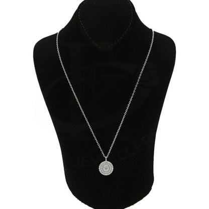 Italian Silver 925 Round Solitaire Necklace - Fkjnklsl2625 Necklaces