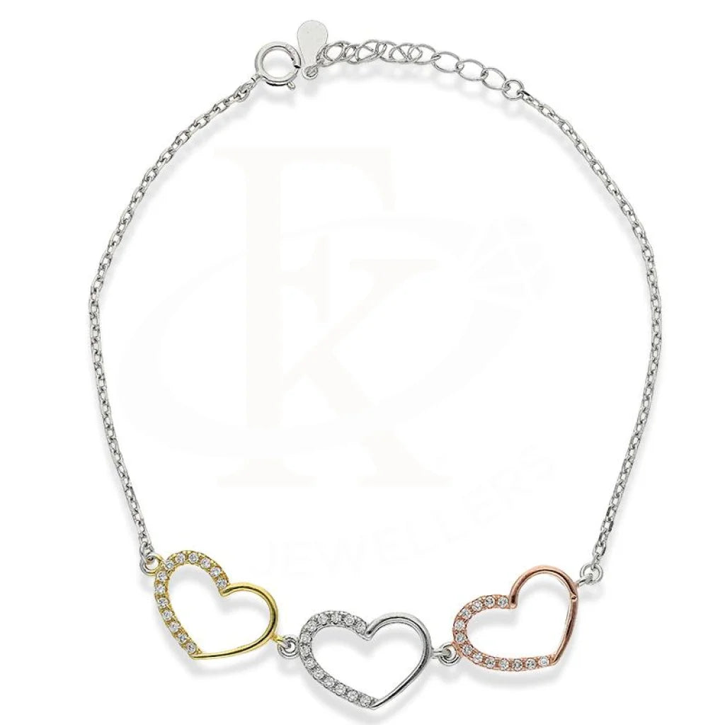 Sterling silver tri-tone selling Italy heart bracelet