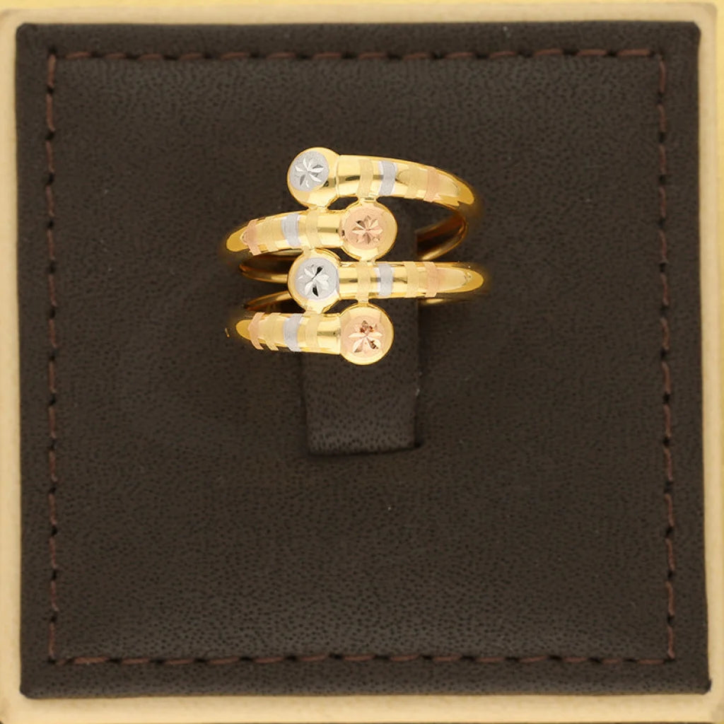 Tri Tone Gold Spiral Ring 18Kt - Fkjrn18K5182 Rings