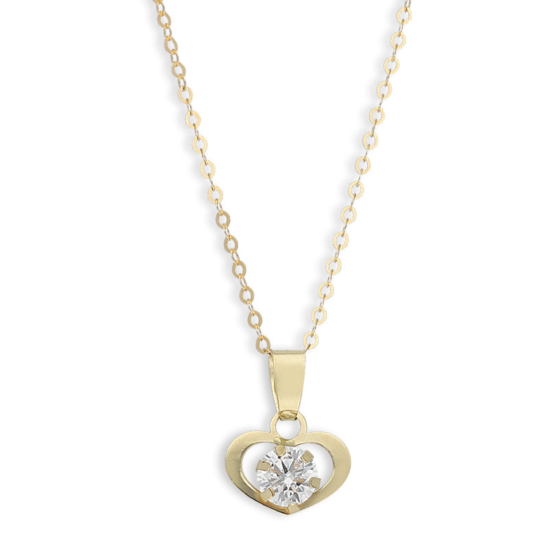 Gold Necklace (Chain with Heart Shaped Pendant) 18KT - FKJNKL18K8838