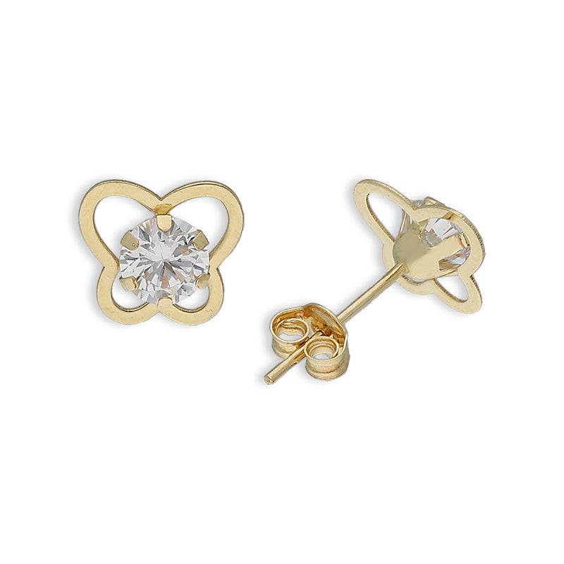 Gold Butterfly Shaped Earrings 18KT - FKJERN18K8833