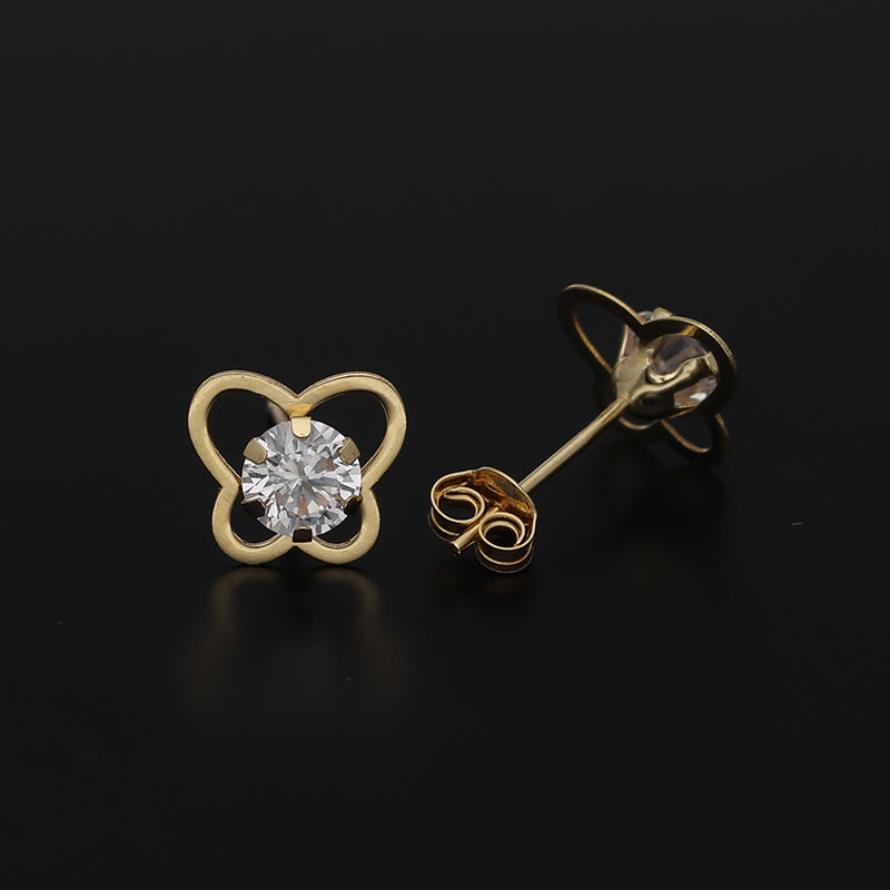 Gold Butterfly Shaped Earrings 18KT - FKJERN18K8833
