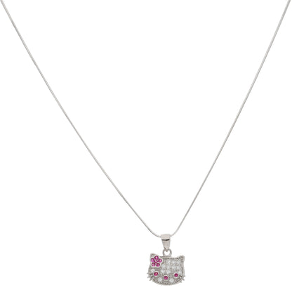 Sterling Silver 925 Hello Kitty Pendant Set (Necklace, Earrings and Ring) - FKJNKLSTSL9458