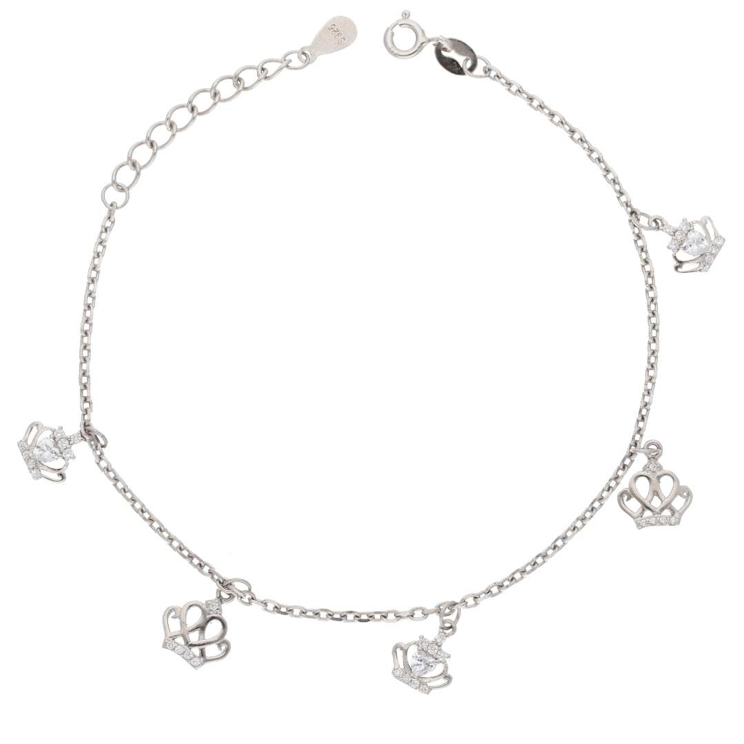 Sterling Silver 925 Crown Shaped Bracelets - FKJBRLSL9471