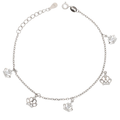 Sterling Silver 925 Crown Shaped Bracelets - FKJBRLSL9471